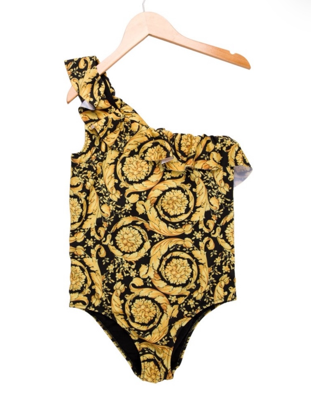Authentic Versace Kid Girls' Printed One-Piece Swimsuit Size 14 NWOT